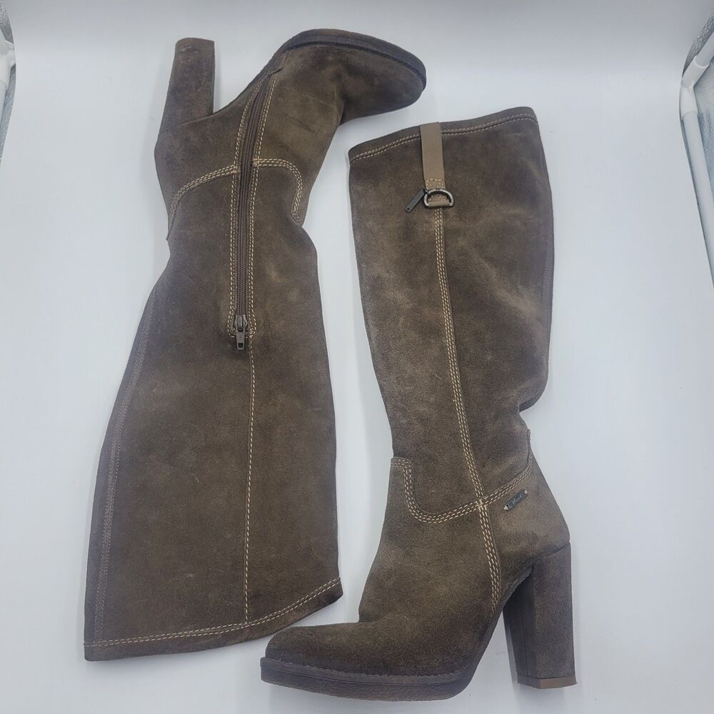 Diesel Women's Tall Suede High Heel Boots Size 36 US 5.5-6 Brown Vintage Y2K 90s